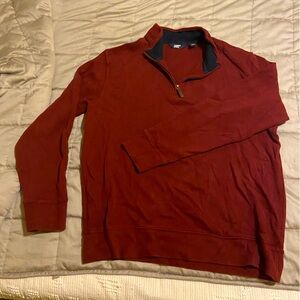 Land’s End Men’s Burgundy Half-Zip Sweater Large